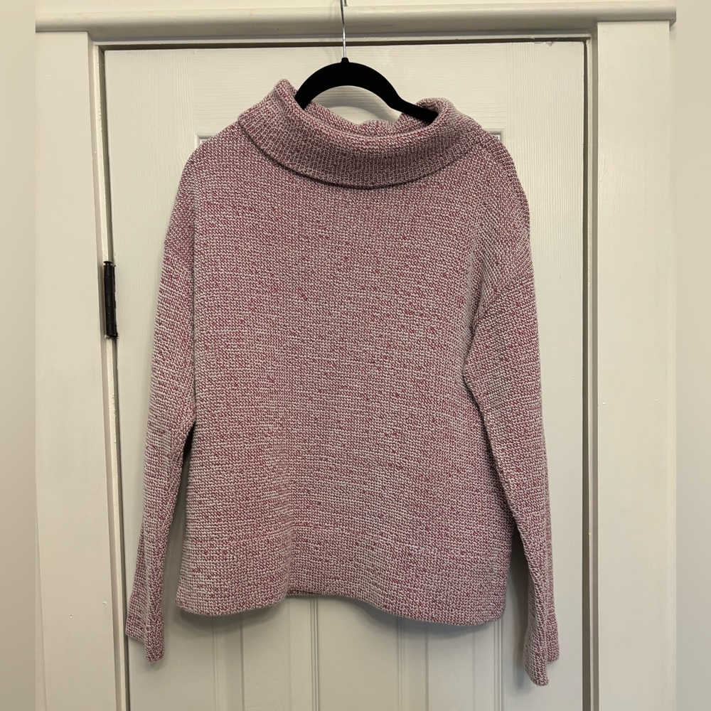 LOFT Heathered Pink Cowl Neck Sweater Size Medium